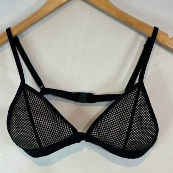 Women’s TRIANGL BLACK WHITE MESH OLLIE NEOPRENE BIKINI TOP SZ SMALL *TOP ONLY - Picture 2 of 10